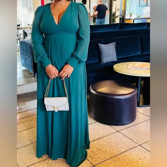 Talk About Divine Hunter Green Long Sleeve Backless Maxi Dress Talk About Divine Hunter Green Long Sleeve Backless Maxi Dress